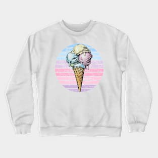 Triple Scoop Ice Cream Ice Cream Cone Ice Cream Lover Holiday Shirt Retro Style Gift Japanese Style Art Crewneck Sweatshirt